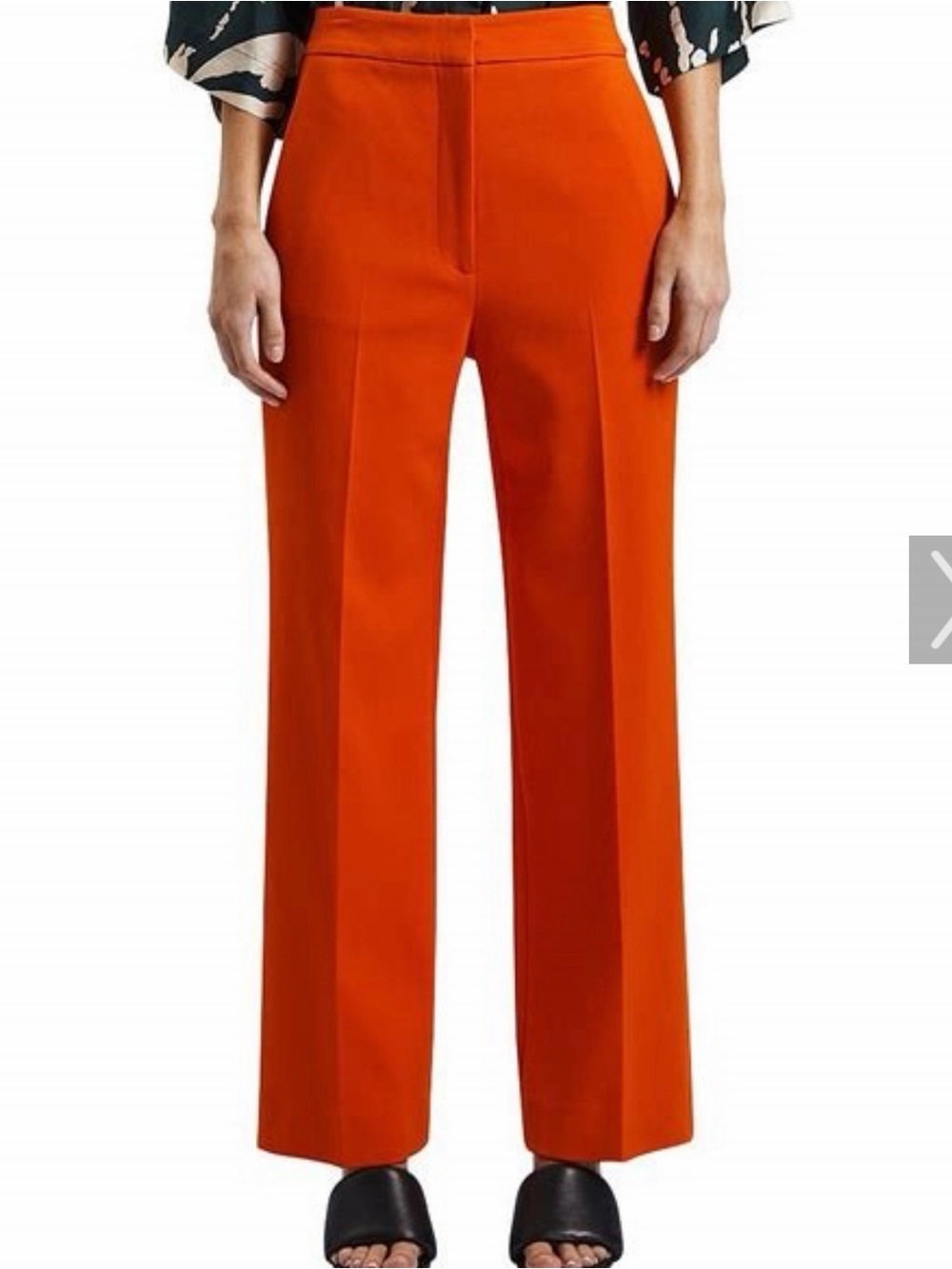 Ginger & Smart Bright Orange Cropped Straight-Leg Pants